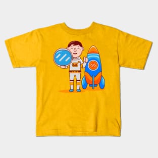 Cute Astronaut Cartoon Kids T-Shirt